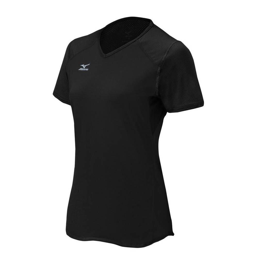 Mizuno Women's Techno VI Short Sleeve Volleyball Jersey Black (440618-QPE)